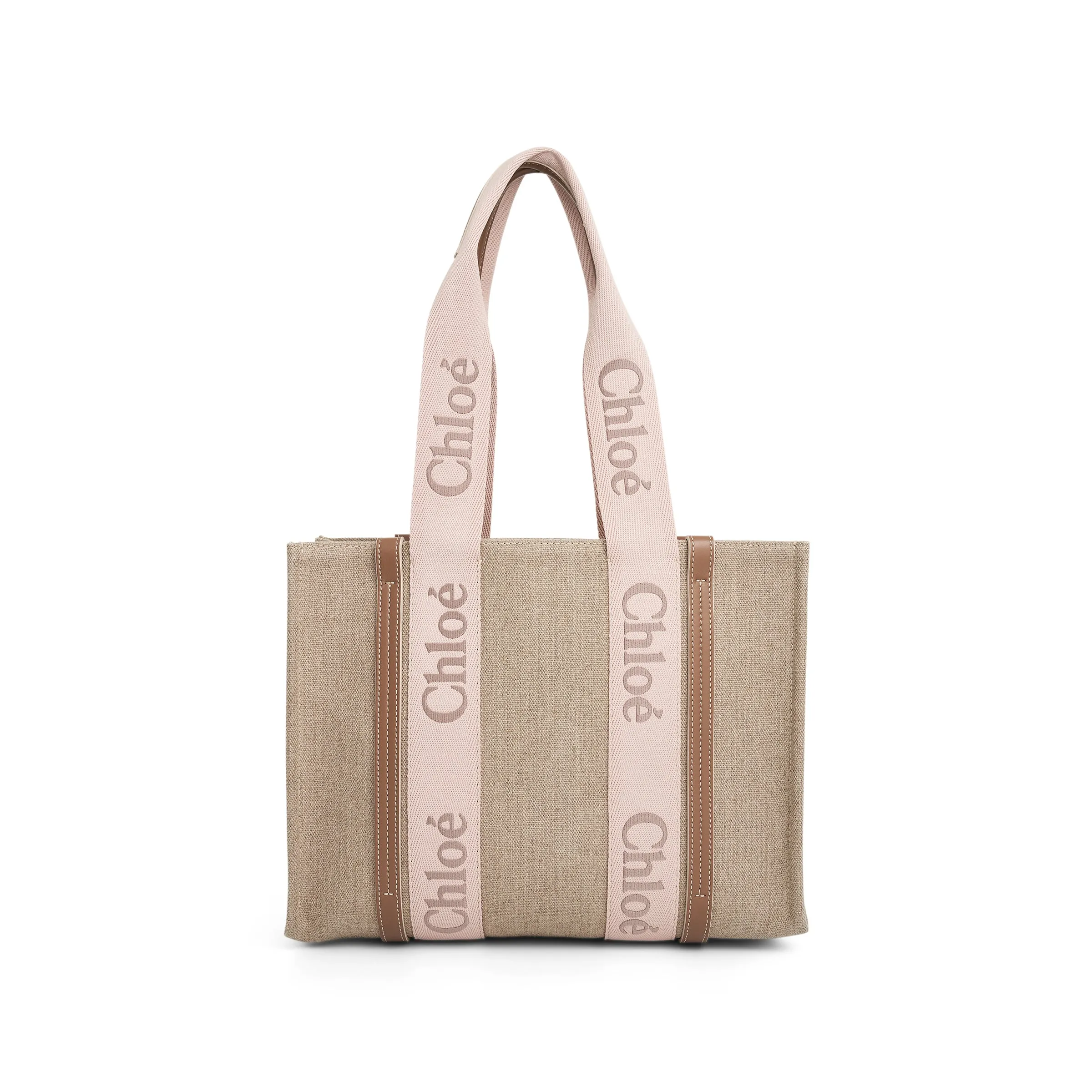 Chloe Casual Style Plain Logo Totes in Blushy Beige sold by MARAIS