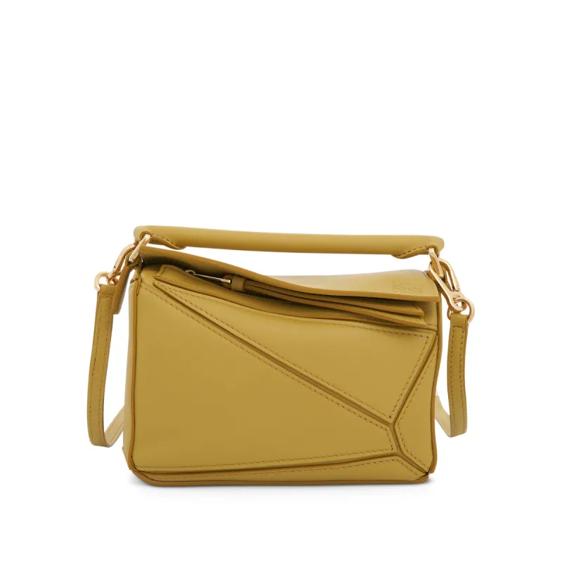 Mini Puzzle Bag in Classic Calfskin in Bright Ochre sold by MARAIS