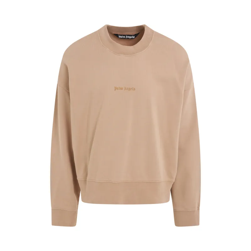 GD Reverse Logo Crewneck Sweatshirt in Beige made by MARAIS