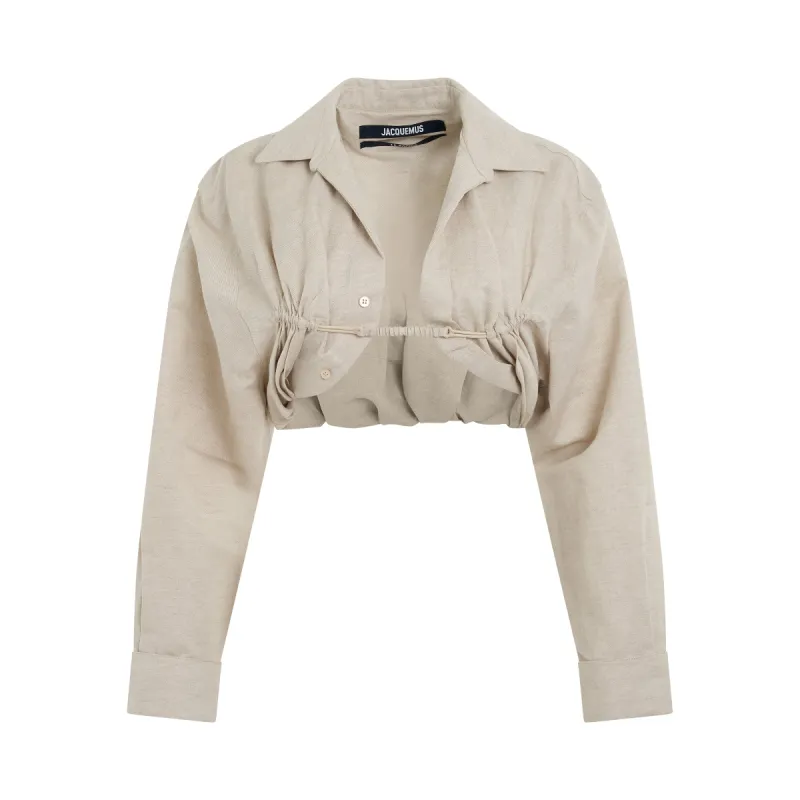 Machou Bolero Shirt in Light Beige sold by MARAIS