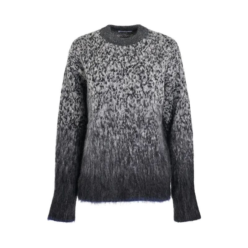 Fuzzy Mohair Arrow Knitwear in Dark Grey sold by MARAIS
