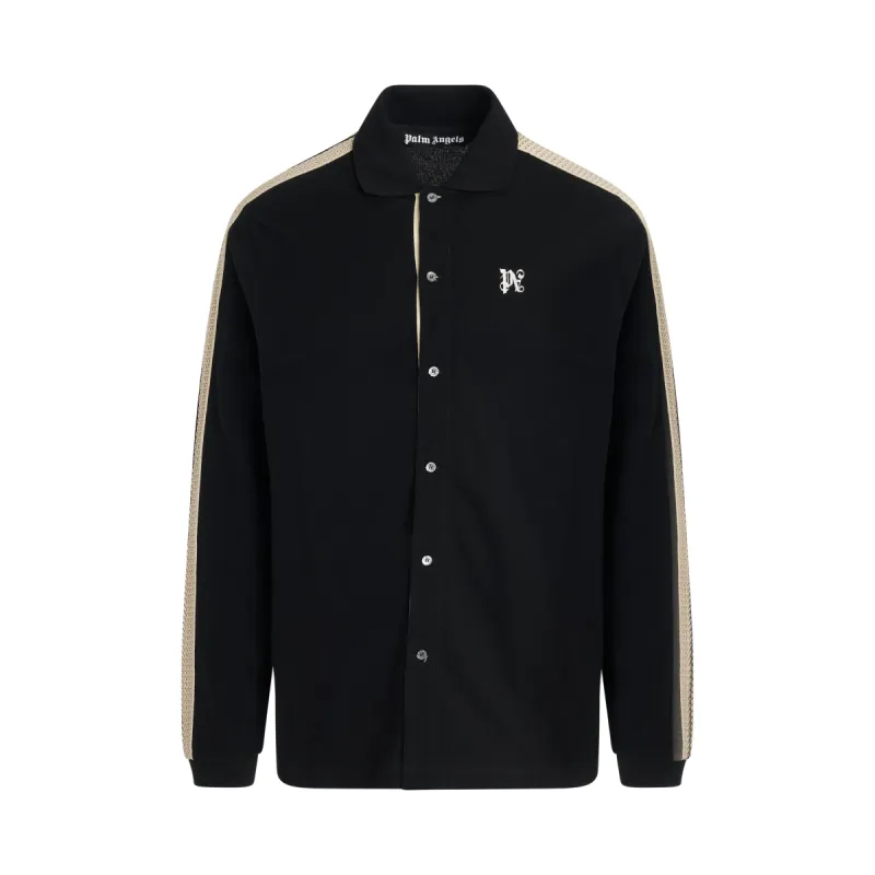 PA Monogram Piquet Trackshirt in Black/Off White sold by MARAIS
