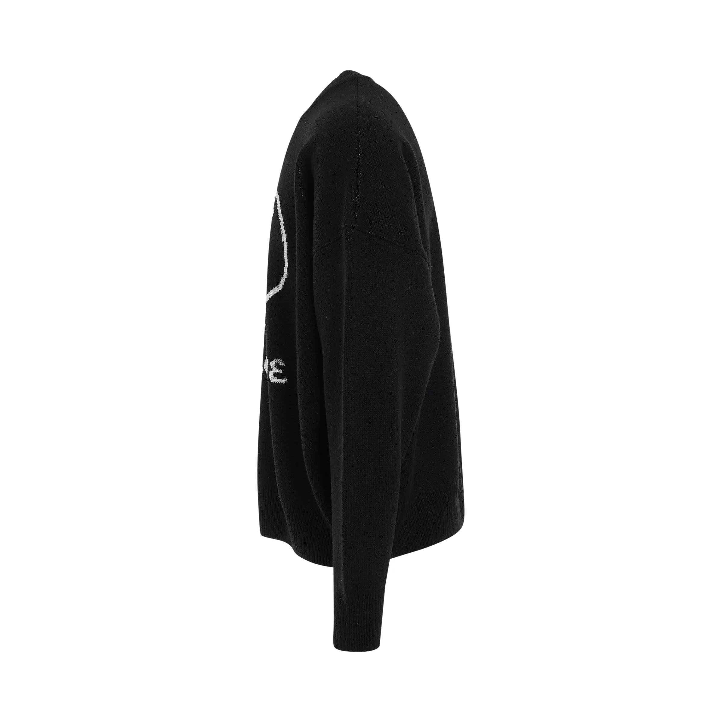 Logo Jacquard Intarsia Sweater in Black sold by MARAIS product image thumbnail 3