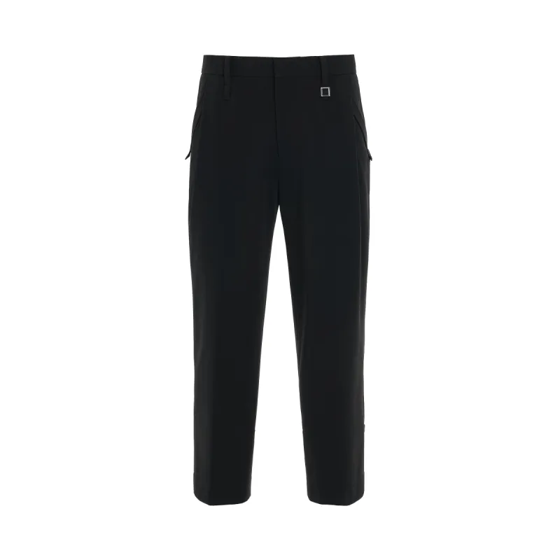 Cropped Cuff Detail Pants in Black sold by MARAIS