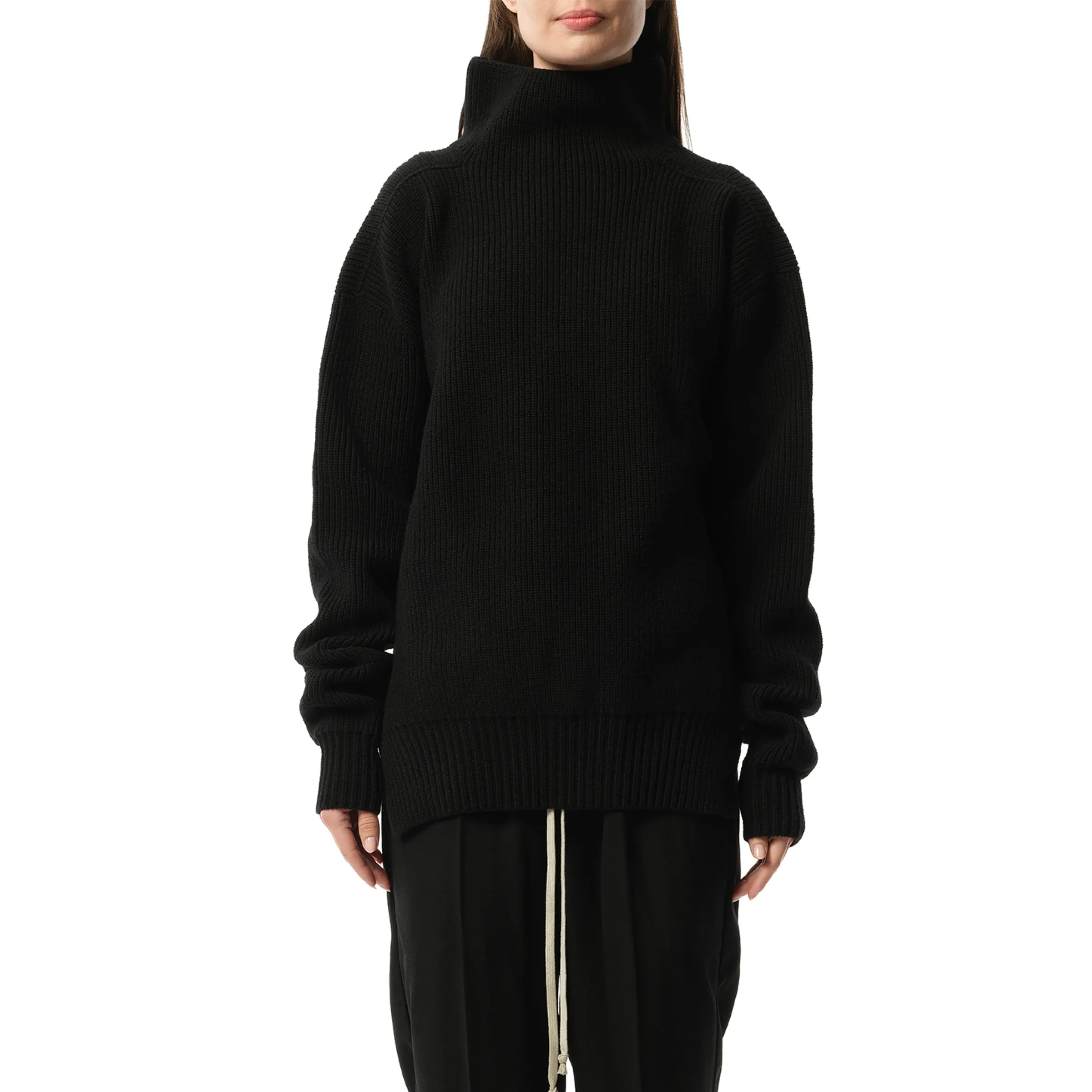 Fisherman Tabard Sweater in Black sold by MARAIS