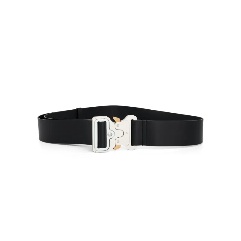 Large Metal Buckle Belt in Black sold by MARAIS