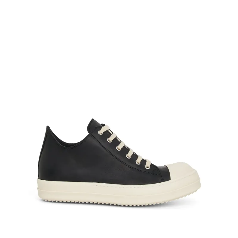 Washed Calf Leather Sneaker in Black/Milk sold by MARAIS