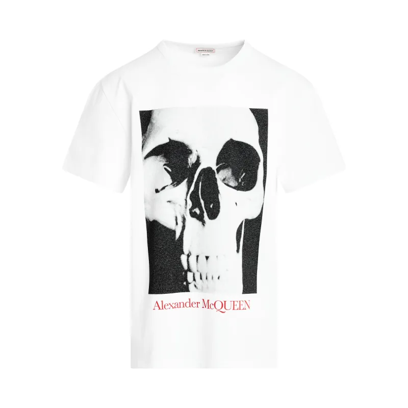 Skull Photo Print T-Shirt in White/Black sold by MARAIS