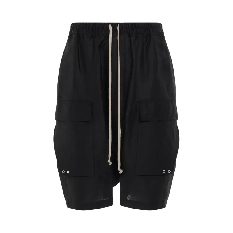 Woven Cargo Pod Shorts in Black sold by MARAIS