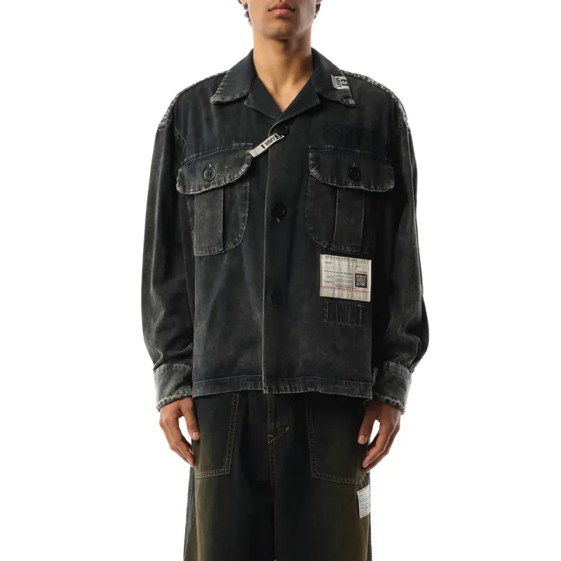 Amateur Sewn Aged Shirt in Black sold by MARAIS