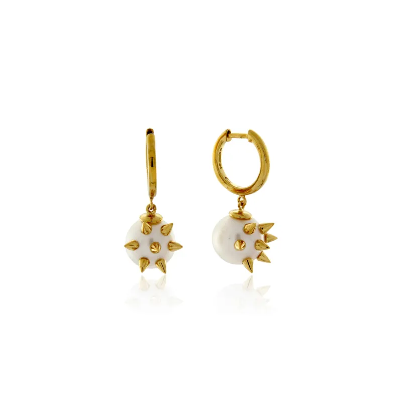 Pearl Spike Earring in Gold sold by MARAIS