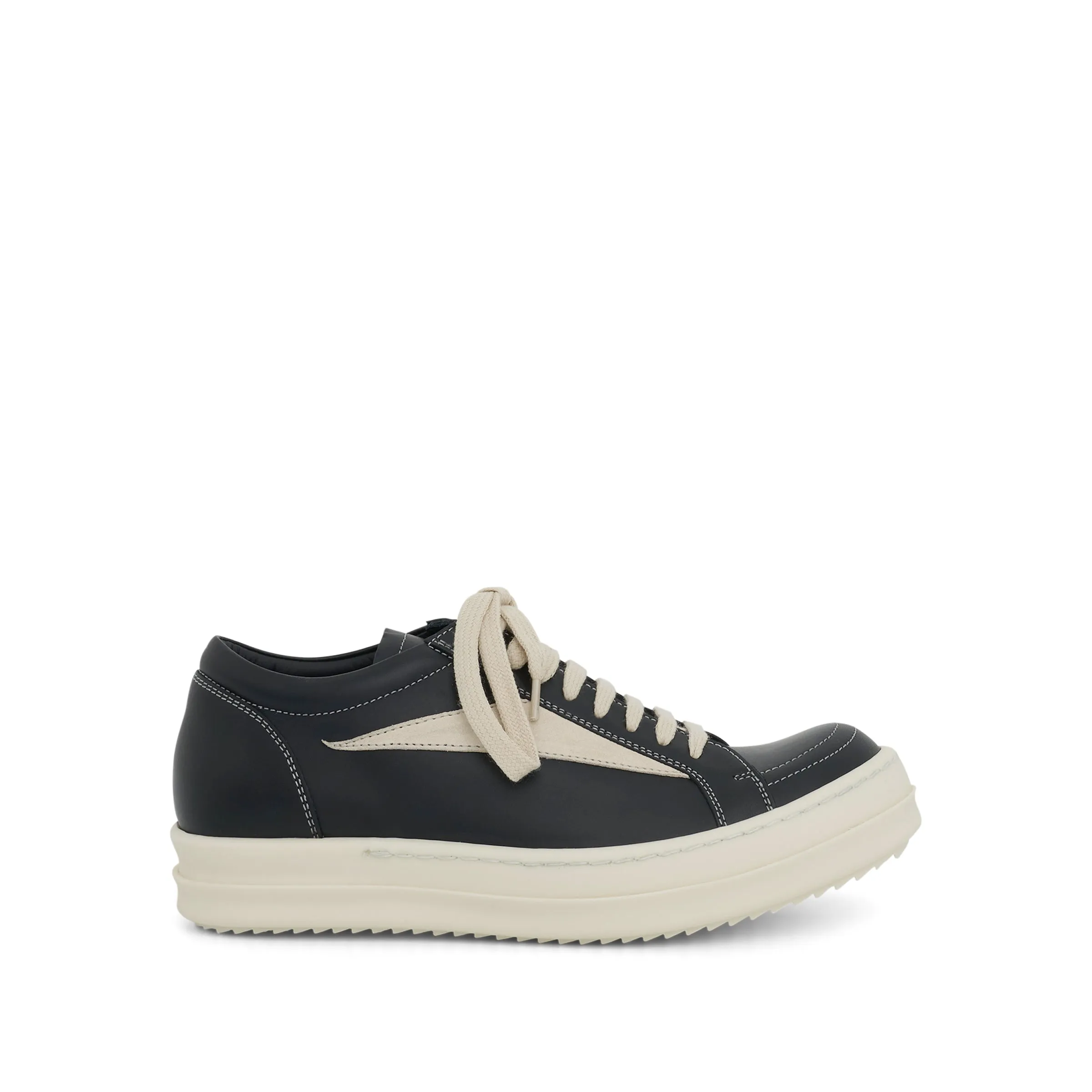 Vintage Leather Sneaker in Black/Milk sold by MARAIS
