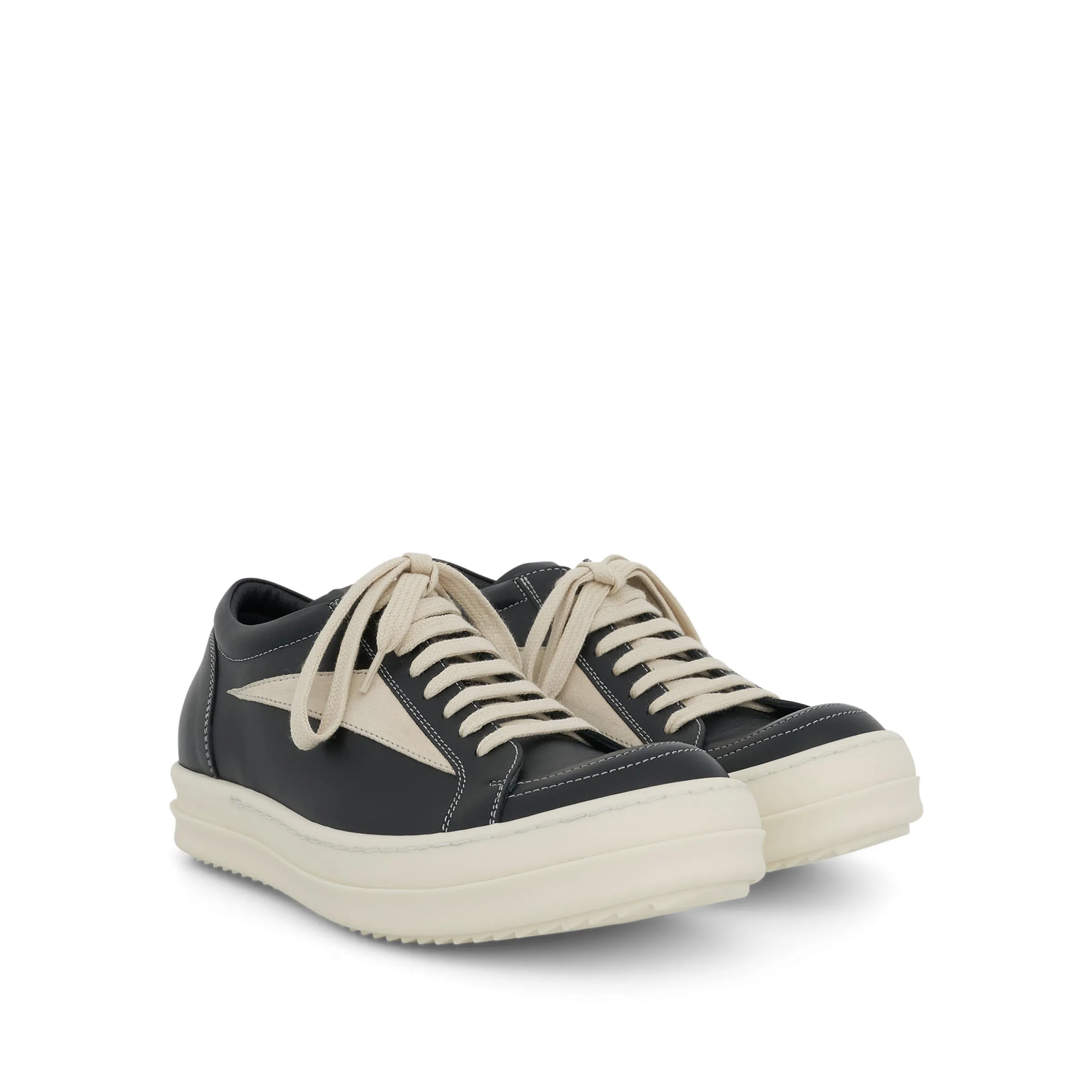 Vintage Leather Sneaker in Black/Milk sold by MARAIS product image thumbnail 2