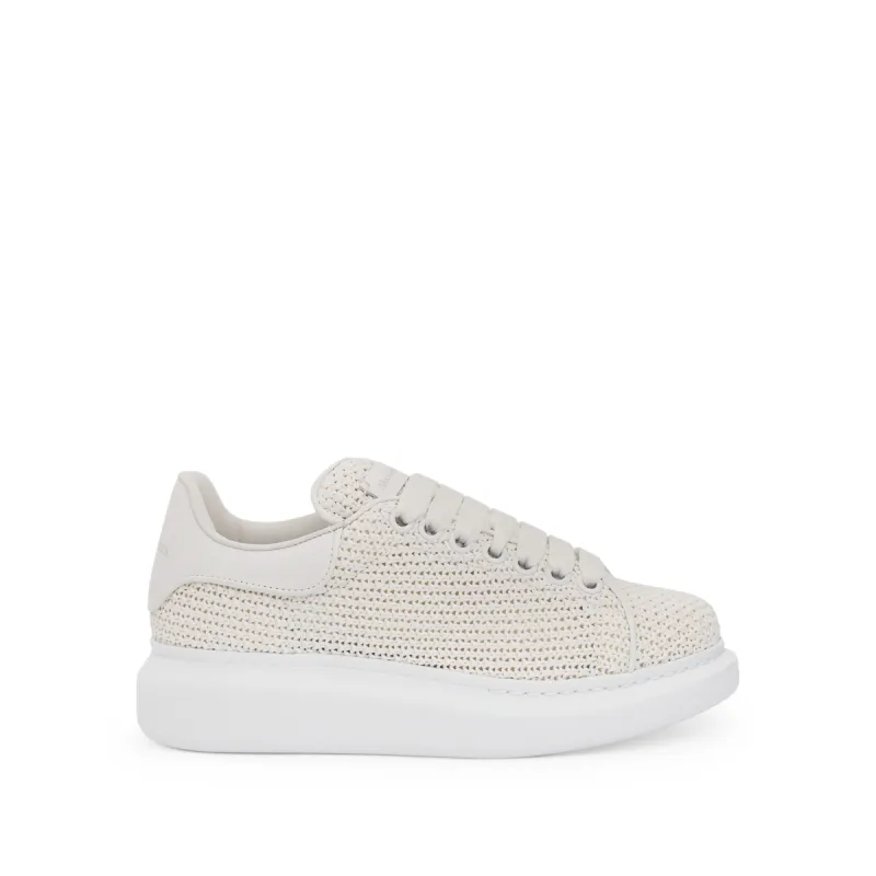 Larry Oversized Raffia Sneaker in White sold by MARAIS