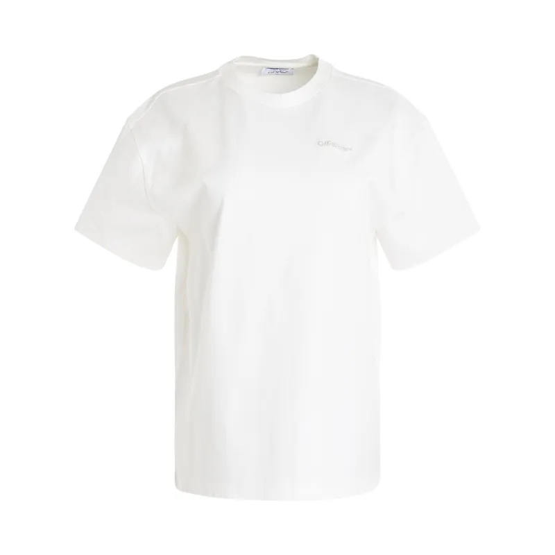 Embroidered Flower Arrow T-Shirt in White sold by MARAIS