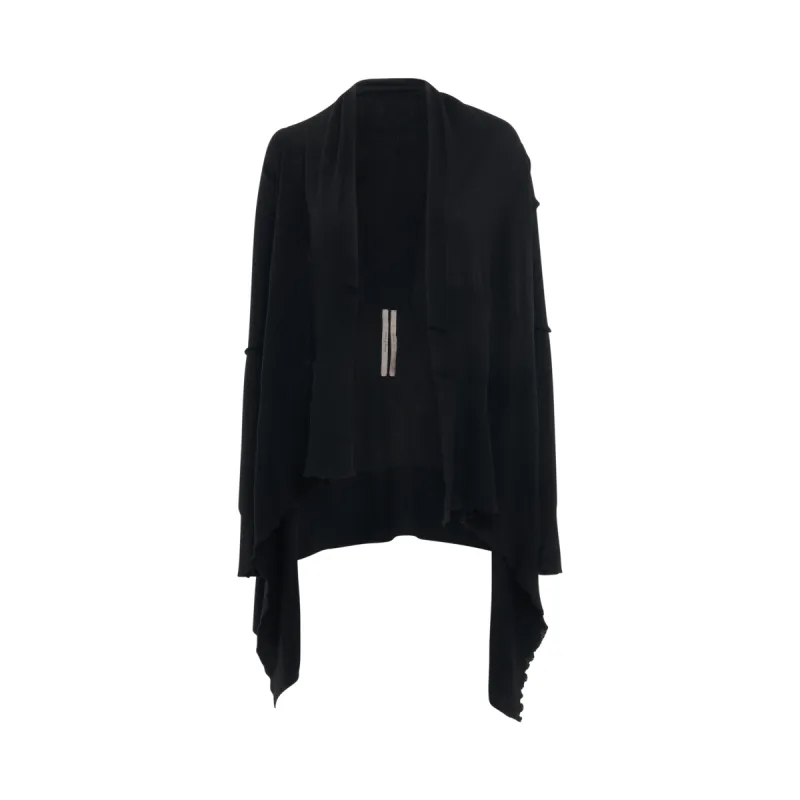 Medium Wrap Knit Wool Cardigan in Black sold by MARAIS