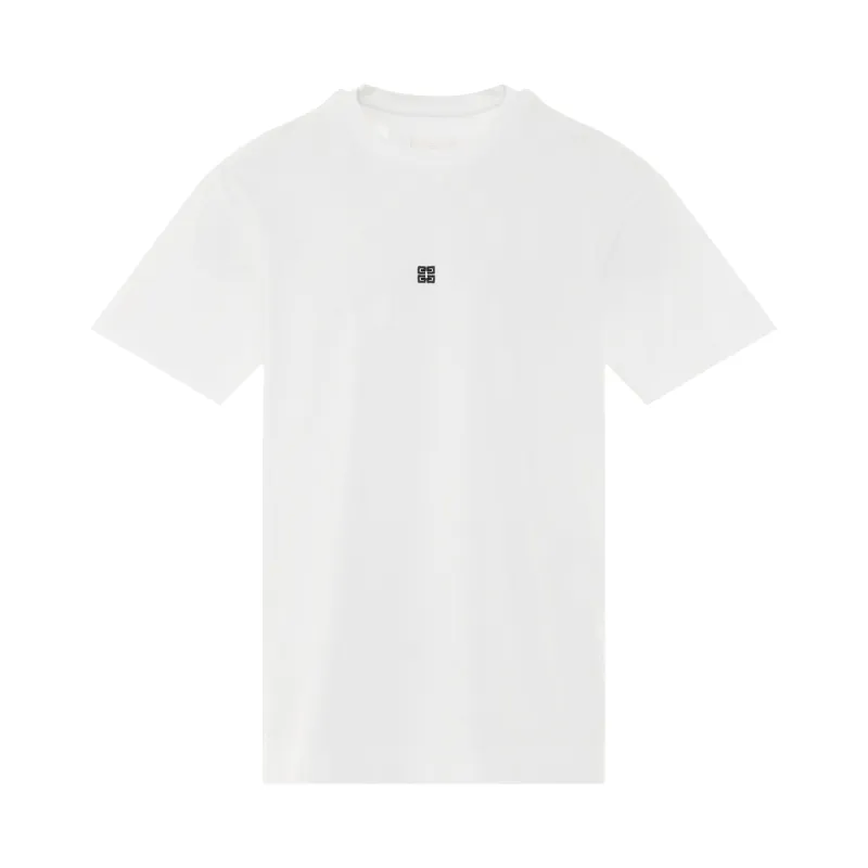 4G Logo Embroidered T-Shirt in White sold by MARAIS