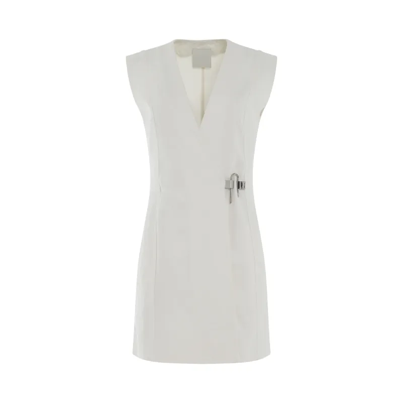 Padlock Denim Dress in White made by Givenchy