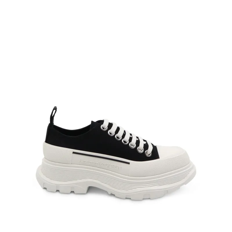 Tread Slick Canvas Lace-Up Shoes in Black/White sold by MARAIS