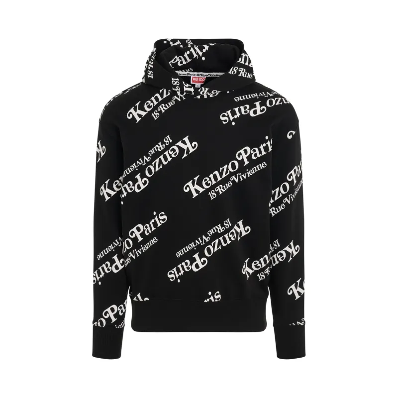 Kenzo By Verdy All-Over Logo Hoodie in Black sold by MARAIS