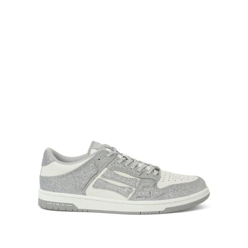 Shimmer Skeleton Sneaker in White/Silver sold by MARAIS