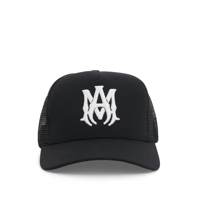 MA Logo Trucker Hat in Black/White sold by MARAIS