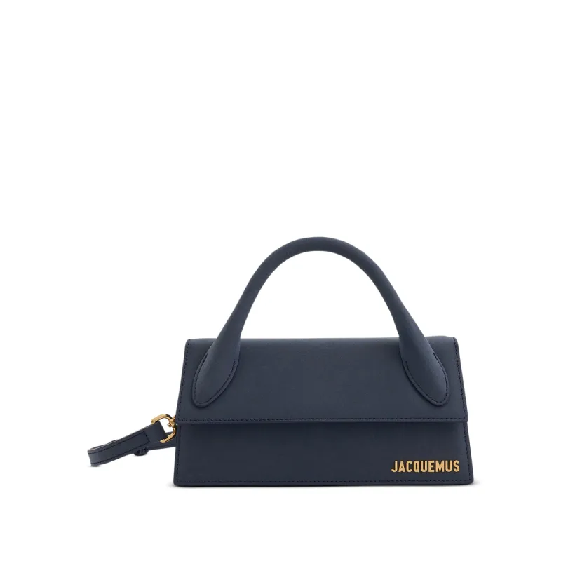 Le Chiquito Long Leather Bag in Dark Navy sold by MARAIS