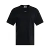 Diagonal Embroidered Casual T-Shirt in Black sold by MARAIS