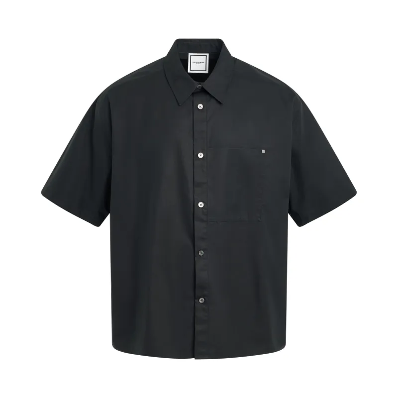 Back Logo Short Sleeve Shirt in Black sold by MARAIS