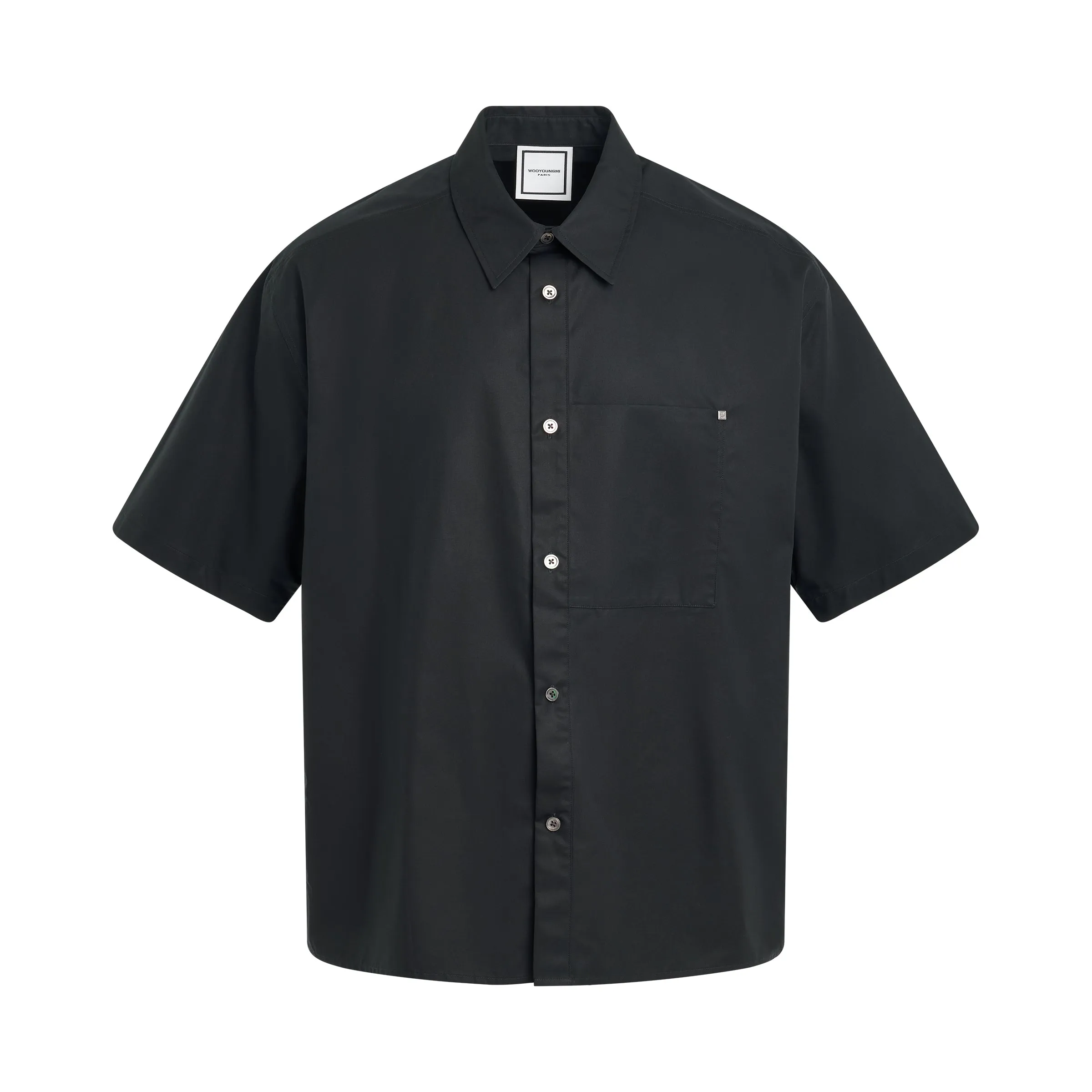 Back Logo Short Sleeve Shirt in Black sold by MARAIS