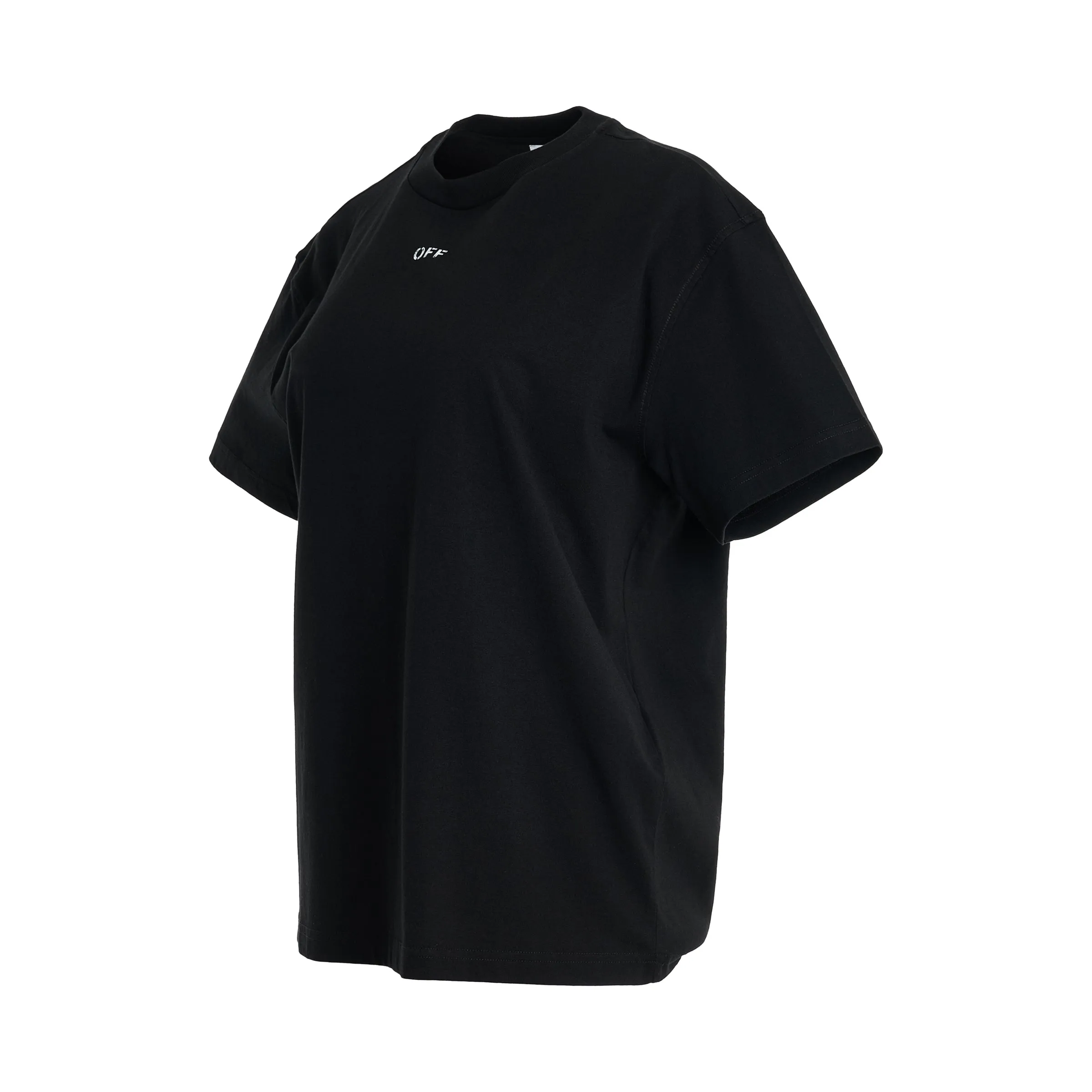Diagonal Embroidered Casual T-Shirt in Black sold by MARAIS product image thumbnail 2