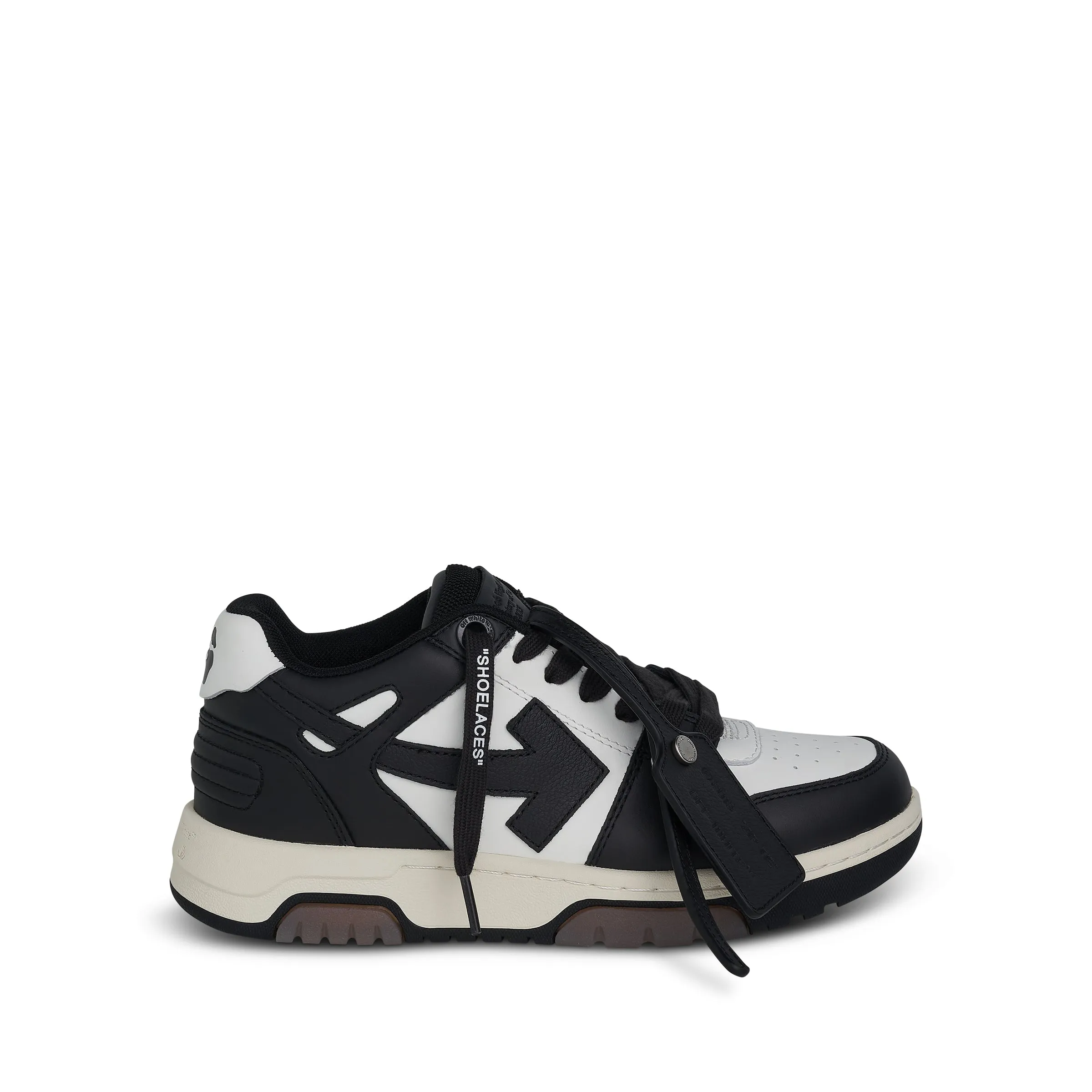 Out Of Office Calf Leather Sneakers in White/Grey sold by MARAIS