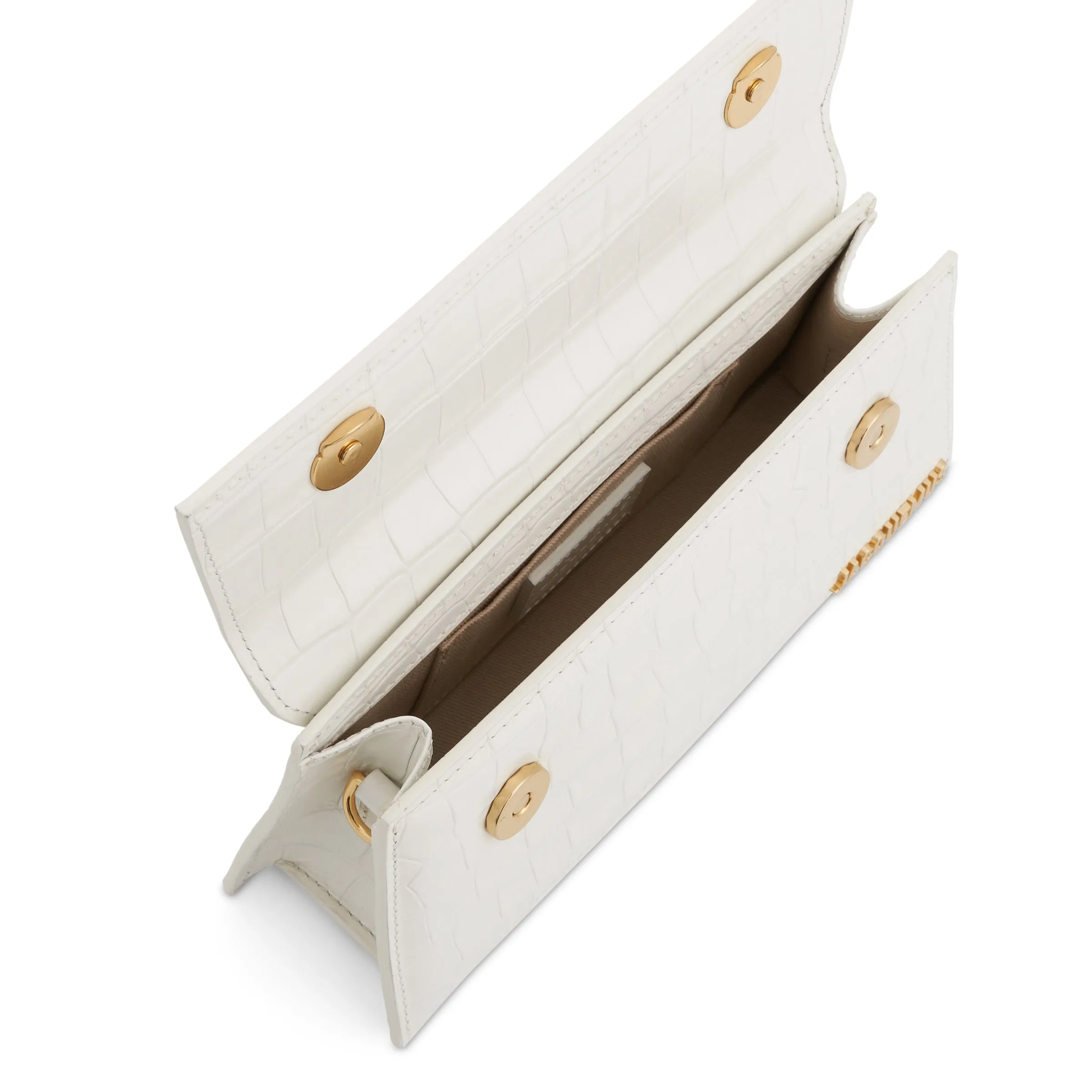 Le Chiquito Long Croc Embossed Leather Bag in Ivory sold by MARAIS product image thumbnail 4