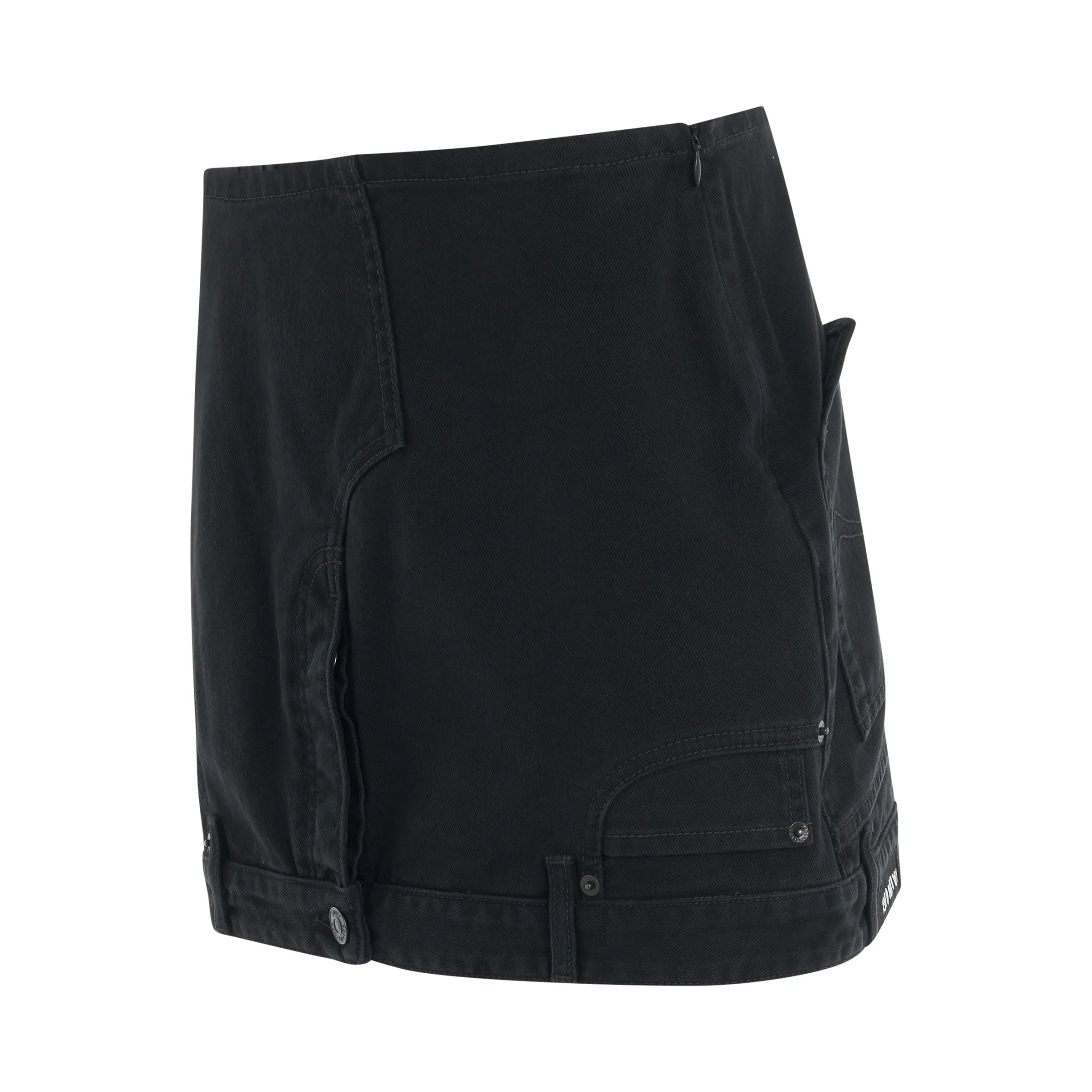 Upside Down Denim Mini Skirt in Black sold by MARAIS product image thumbnail 2