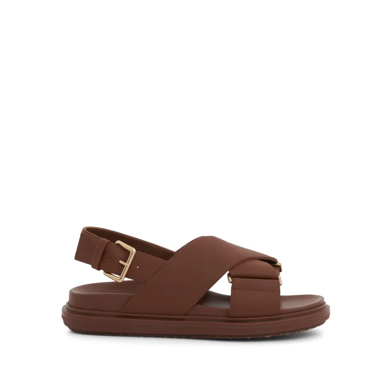 Fussbett Criscross Sandal in Gold Brown sold by MARAIS