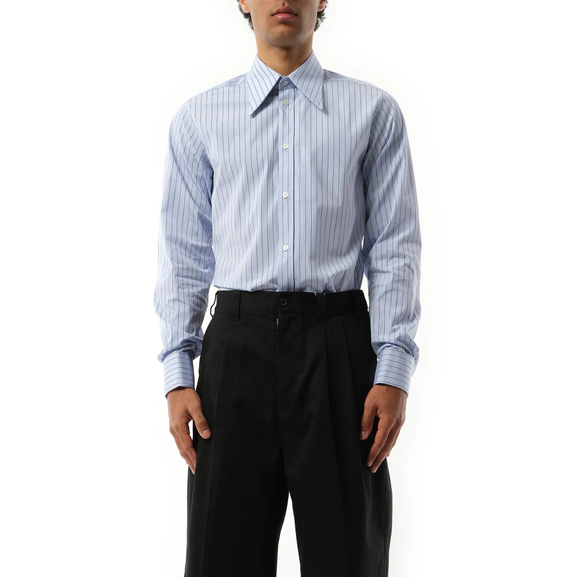 Classic Stripe Shirt in Light Blue sold by MARAIS