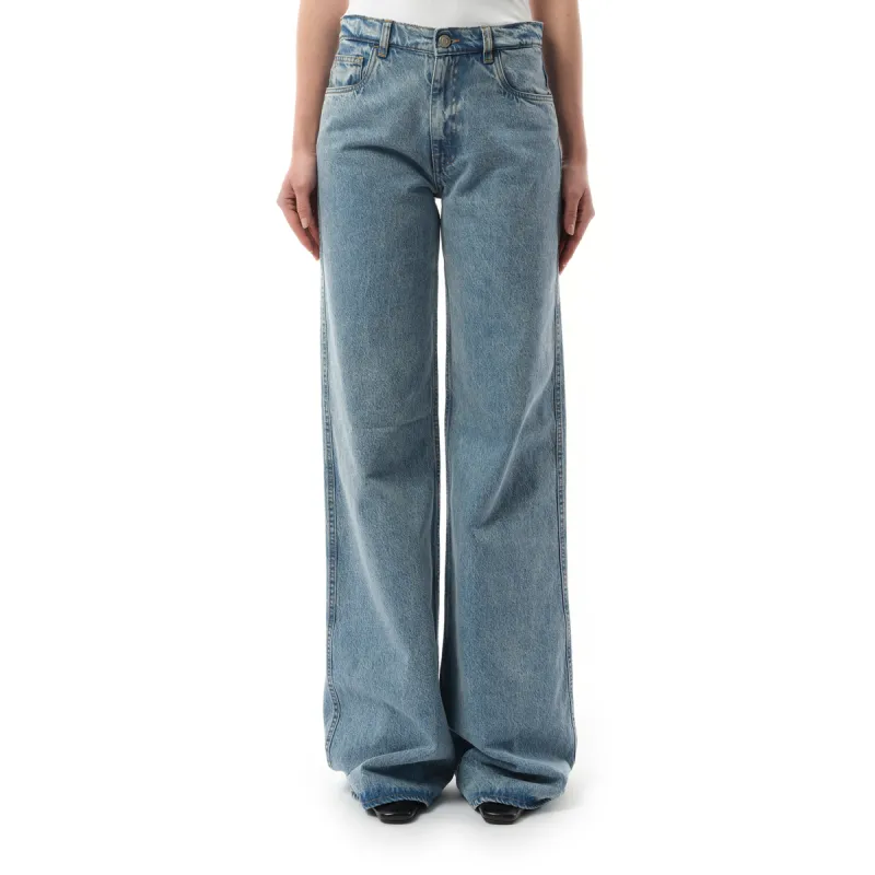 Wide Leg Denim Pants in Blue Washed sold by MARAIS