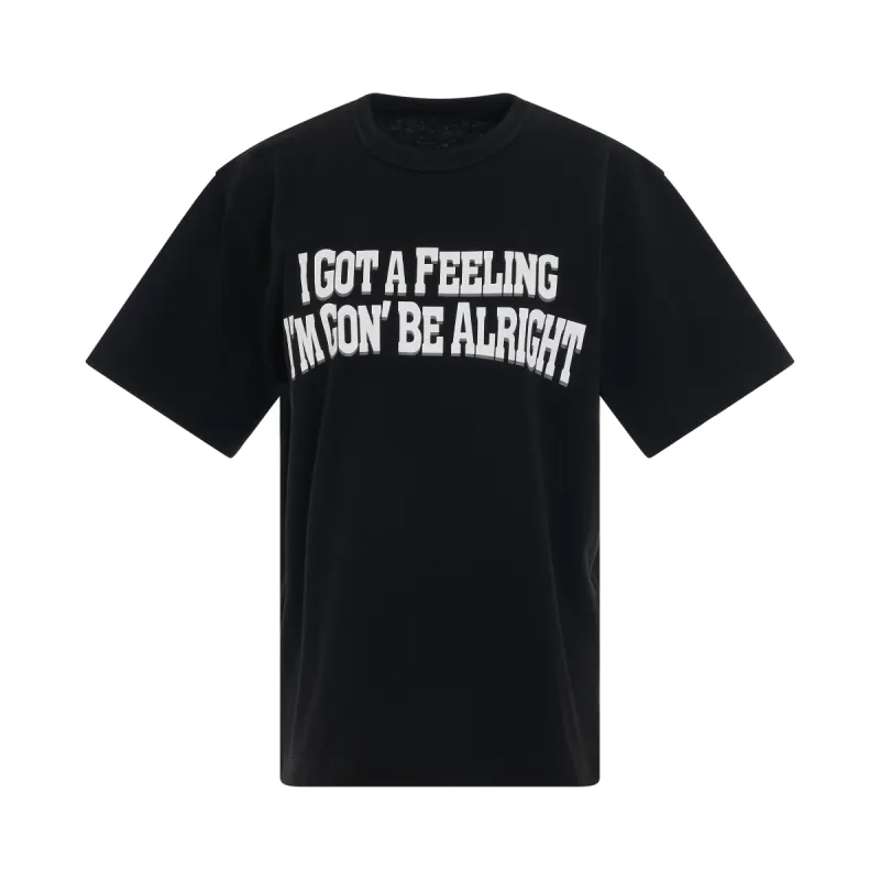 I Got A Feeling Print T-Shirt in Black sold by MARAIS