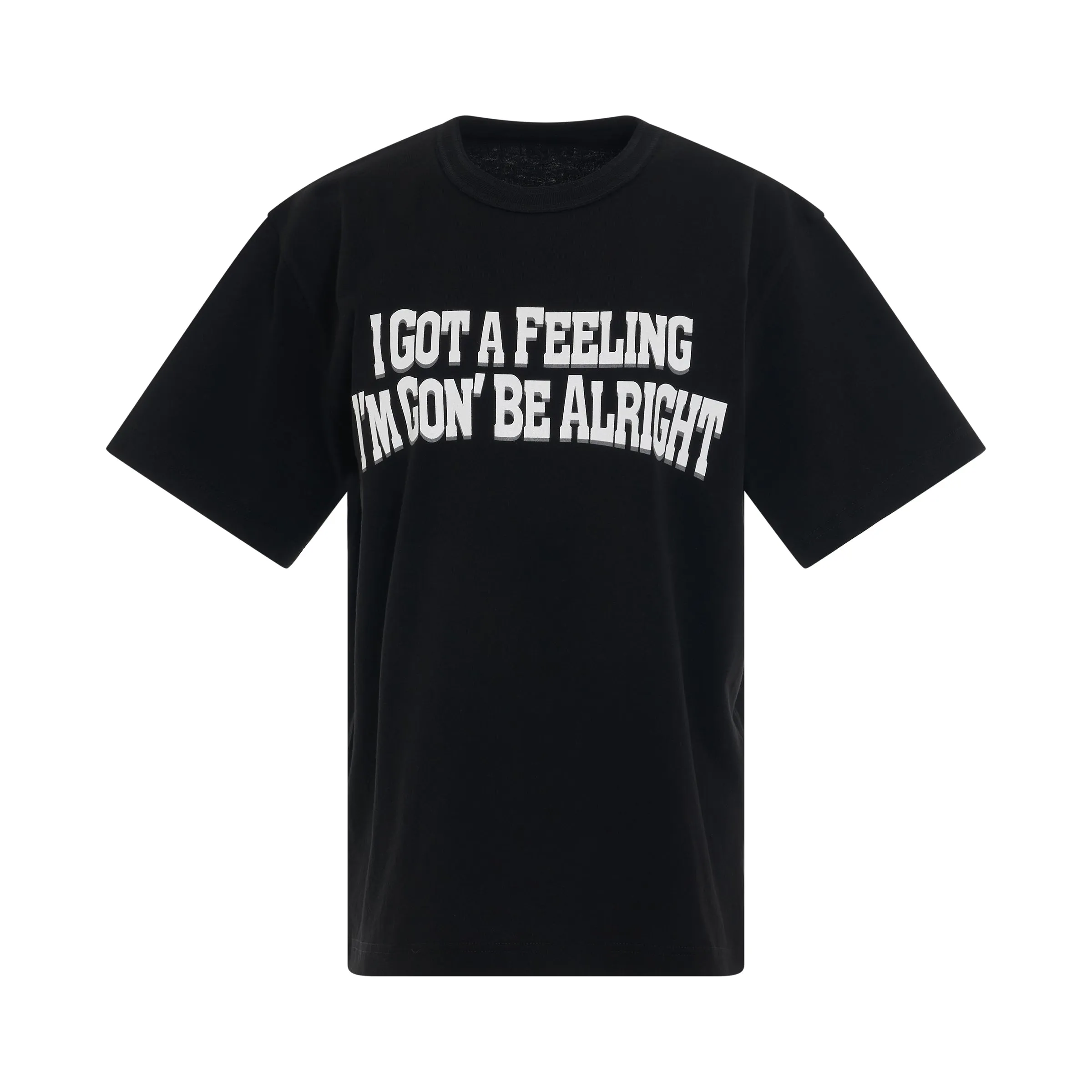 I Got A Feeling Print T-Shirt in Black sold by MARAIS