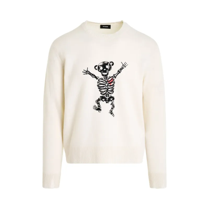 Bolt Teddy Bear Print Sweater in Ivory sold by MARAIS