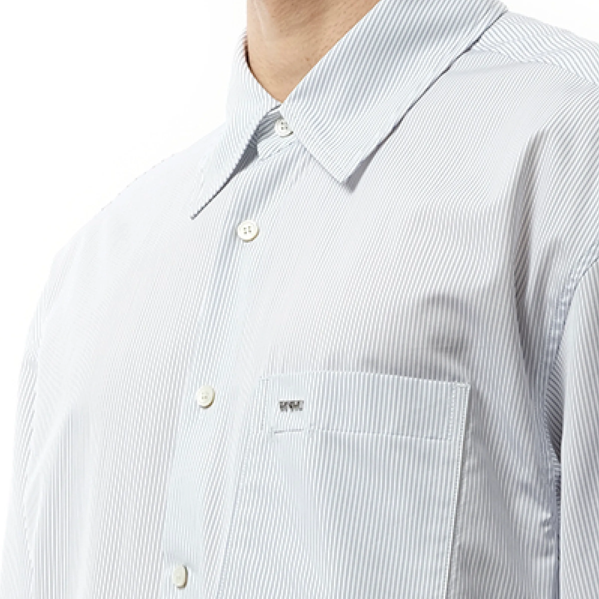 Stripe Poplin Shirt in Blue sold by MARAIS product image thumbnail 3