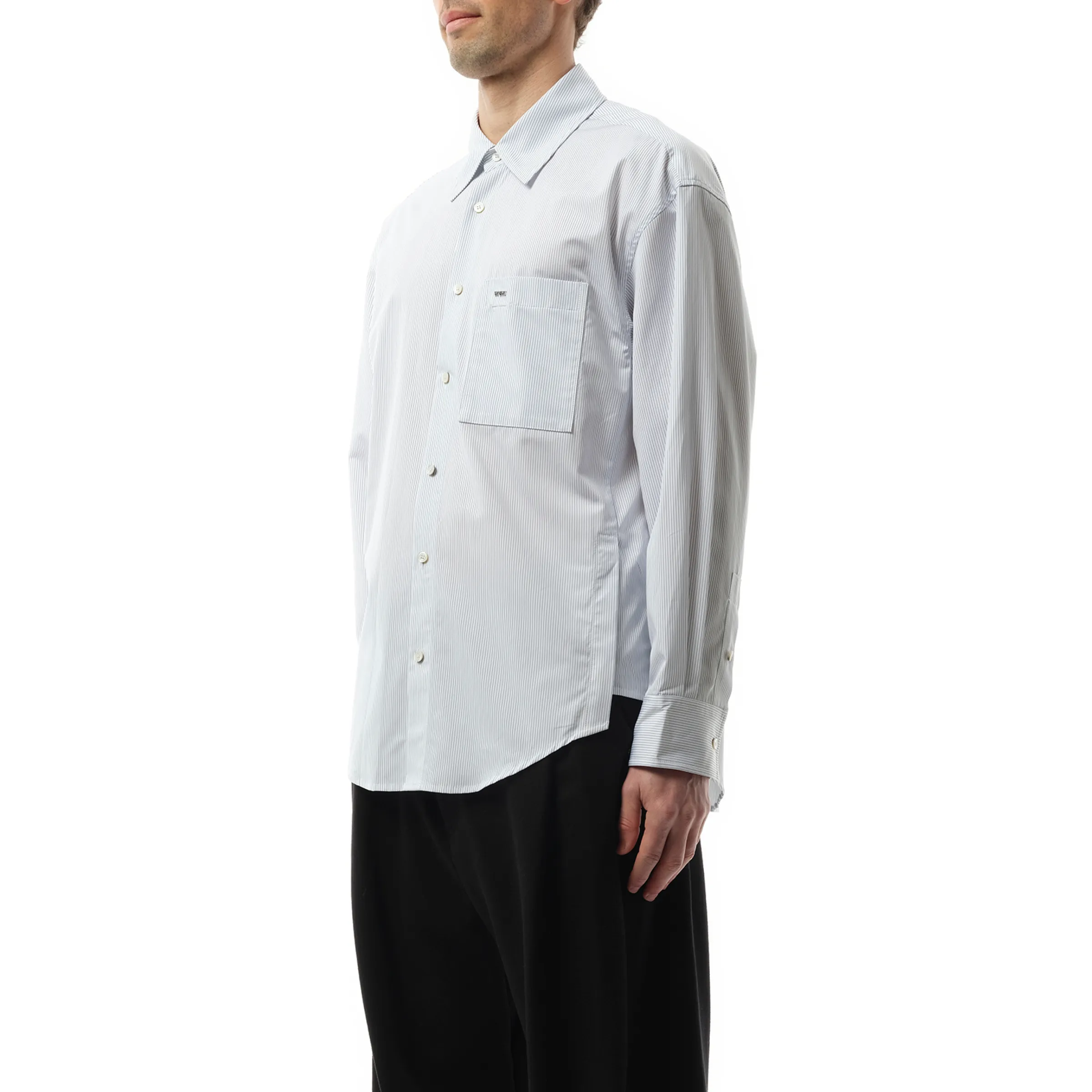 Stripe Poplin Shirt in Blue sold by MARAIS product image thumbnail 5