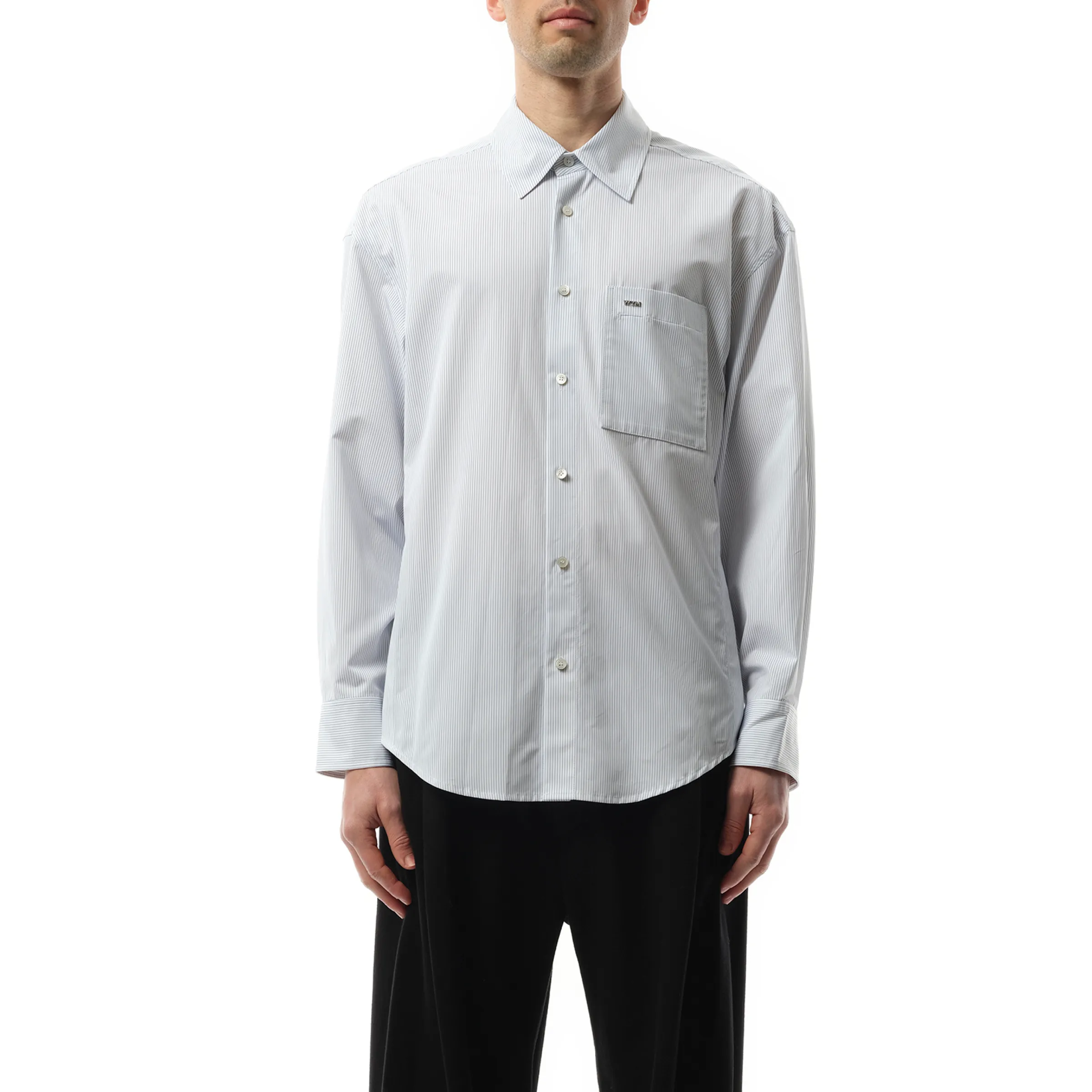 Stripe Poplin Shirt in Blue sold by MARAIS