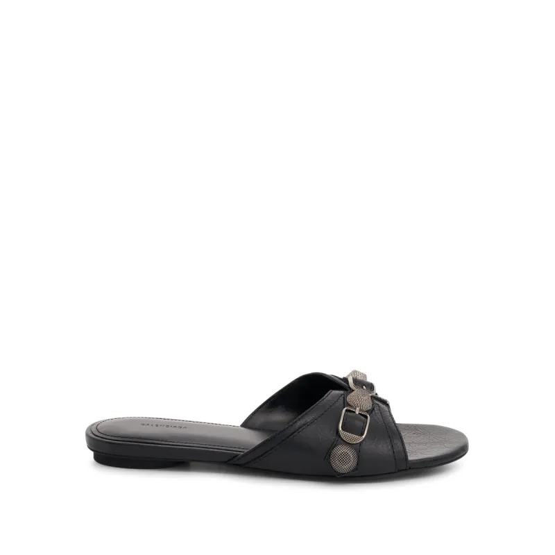 Cagole Sandal in Black/Silver made by Balenciaga