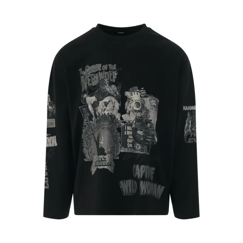 Mixed Horror Long Sleeve T-Shirt in Black sold by MARAIS