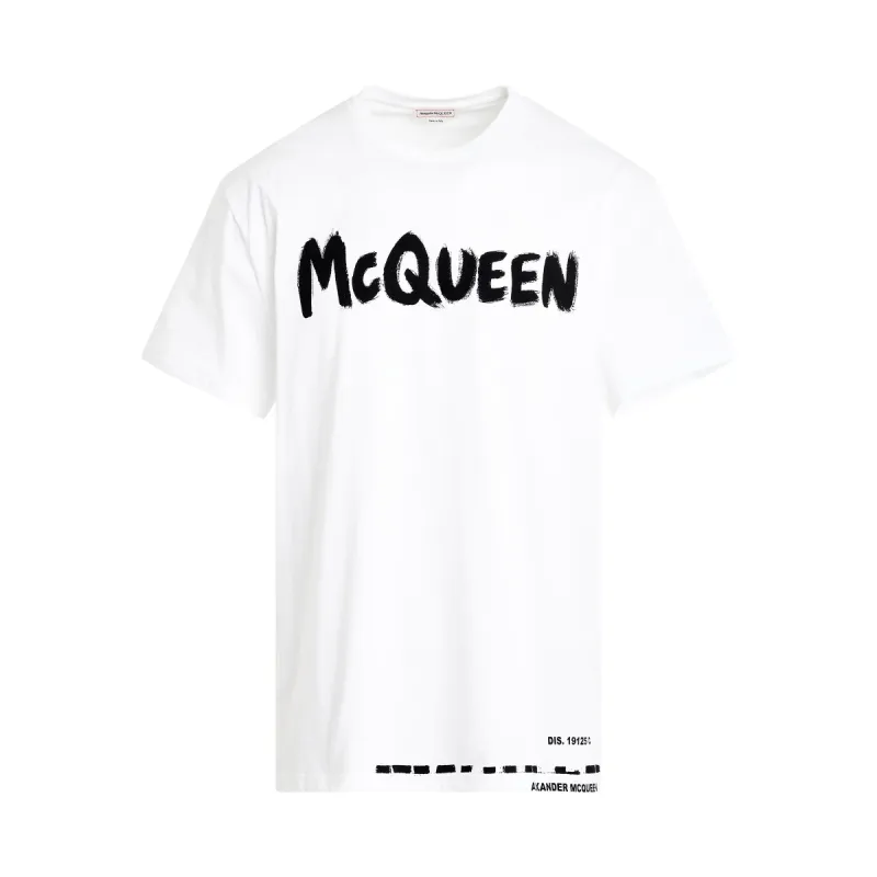 Graffiti Print T-Shirt in White/Mix sold by MARAIS