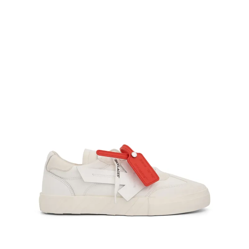 Floating Arrow Low Vulcanised Leather Sneaker in White sold by MARAIS