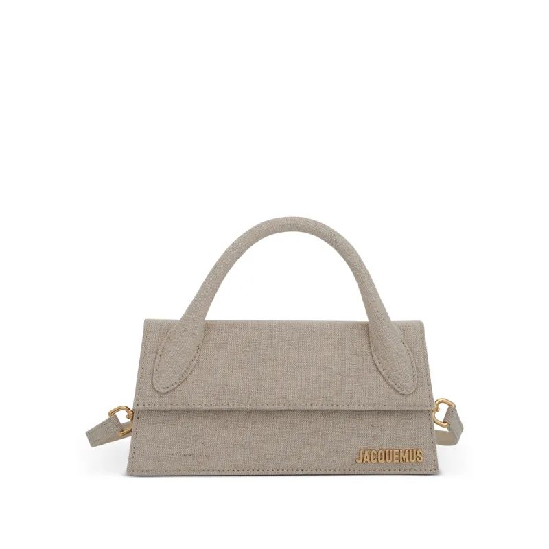 Le Chiquito Long Leather Bag in Light Grey sold by MARAIS