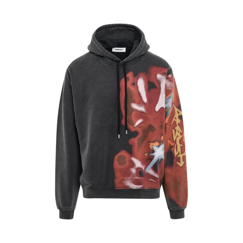 Abstract Graphic Hoodie in Black/Multicolour sold by MARAIS