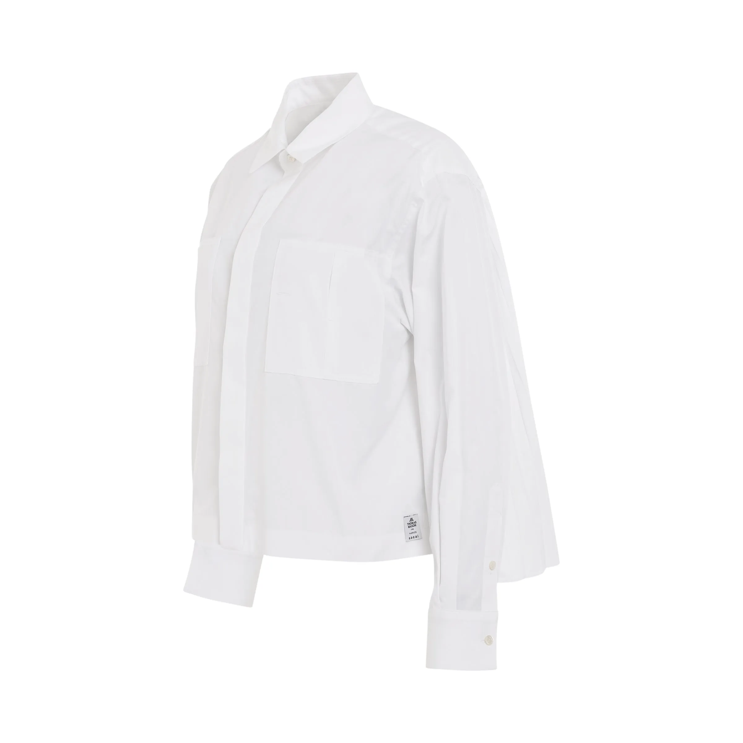 Thomas Mason Cotton Poplin Pocket Shirt in Off White sold by MARAIS product image thumbnail 2